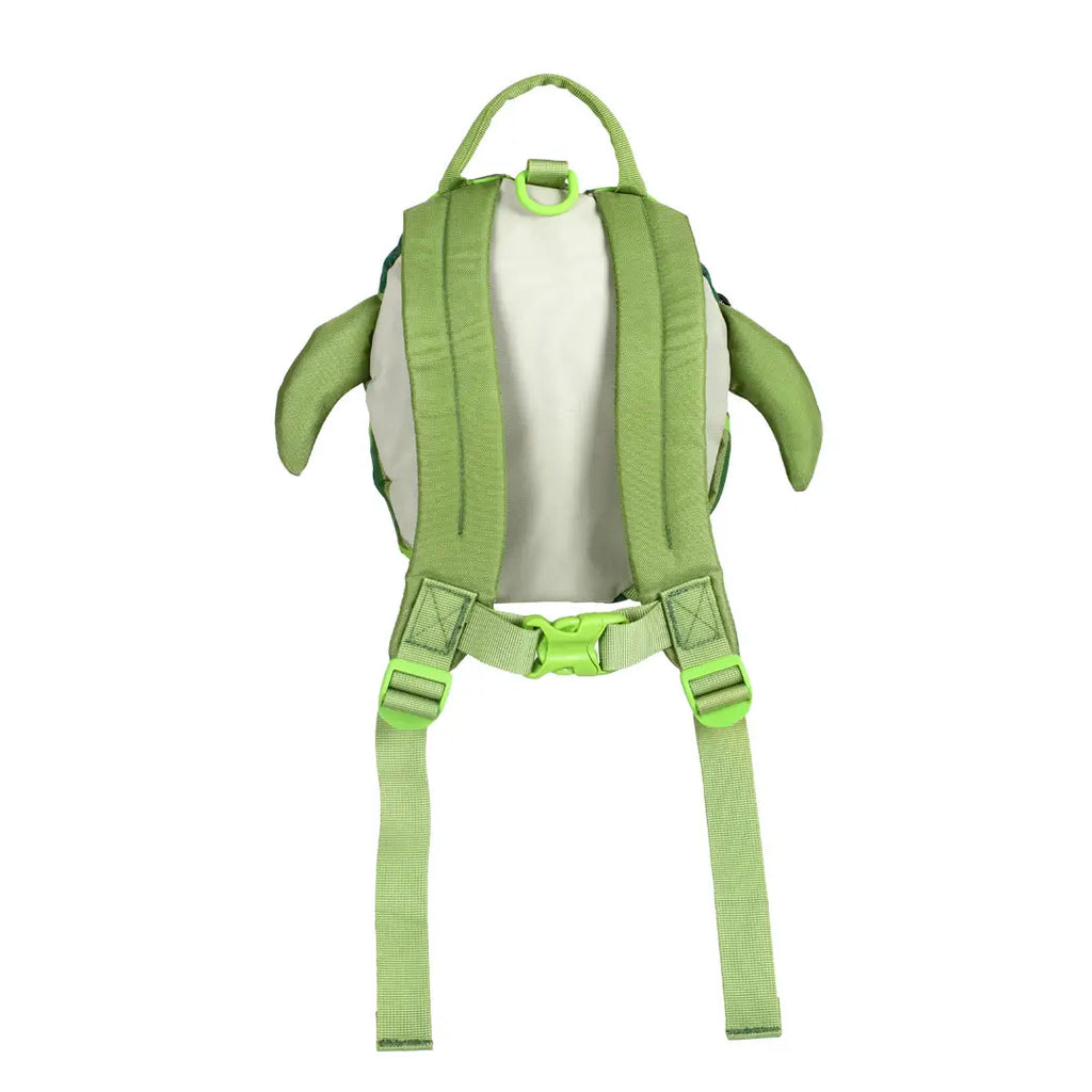 Littlelife Turtle Toddler Backpack shown from the reverse on a white background