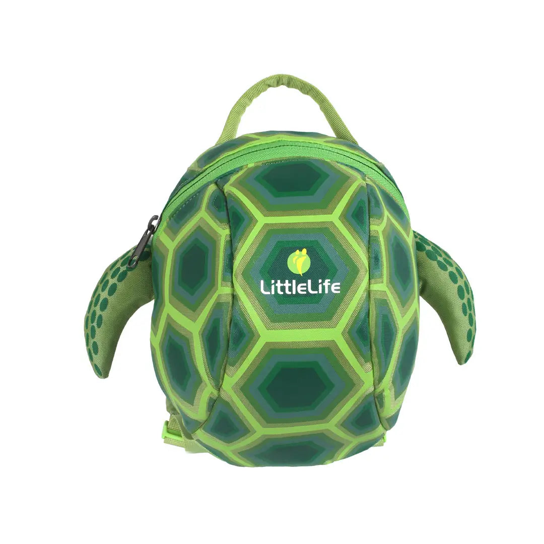 Littlelife Turtle Toddler Backpack shown from the front on a white background