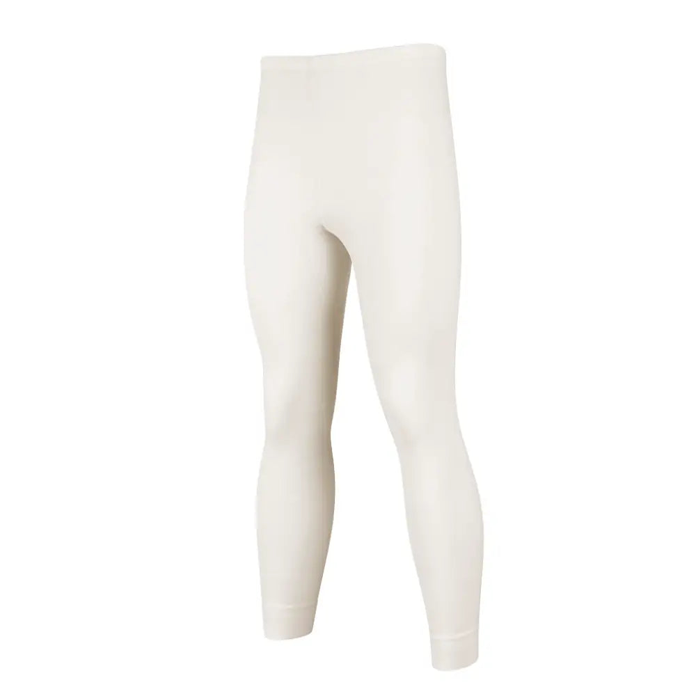 Sub Zero mens CLassic base layer thermal leggings in white on a white background