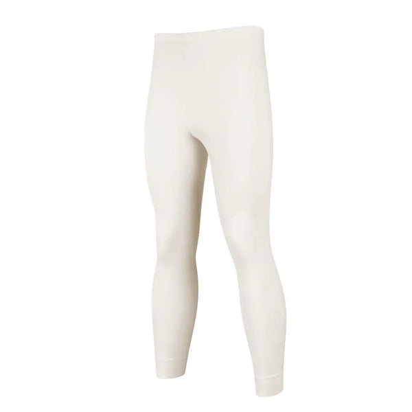Sub Zero mens CLassic base layer thermal leggings in white on a white background