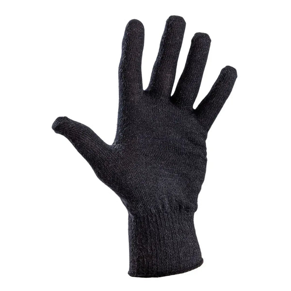 Palm detail on left hand of a Sub Zero merino wool thermal liner glove