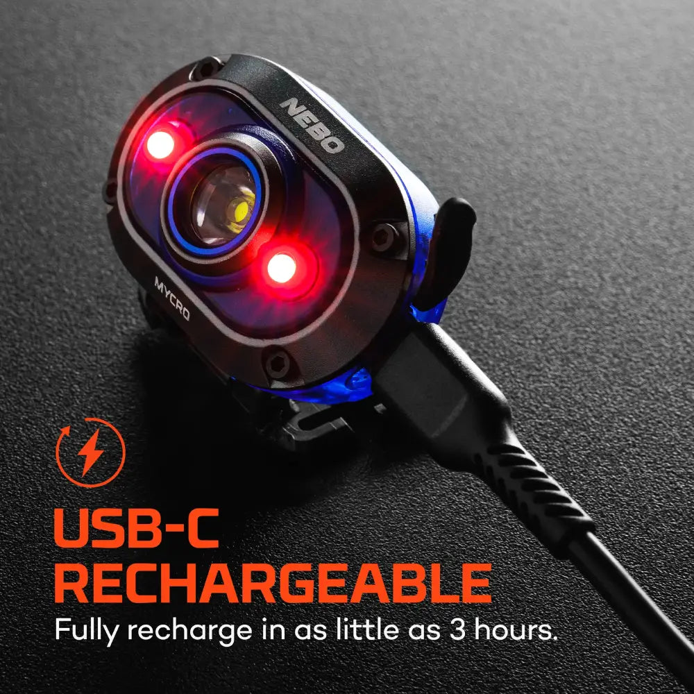 NEBO Mycro Rechargeable 450 Lumens LED Head Torch