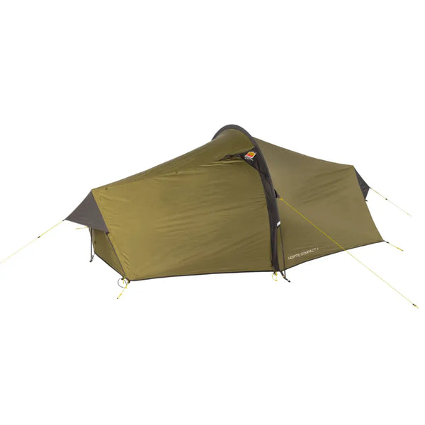 Wild Country Norte Compact 1 solo tent fully pitched on a white background