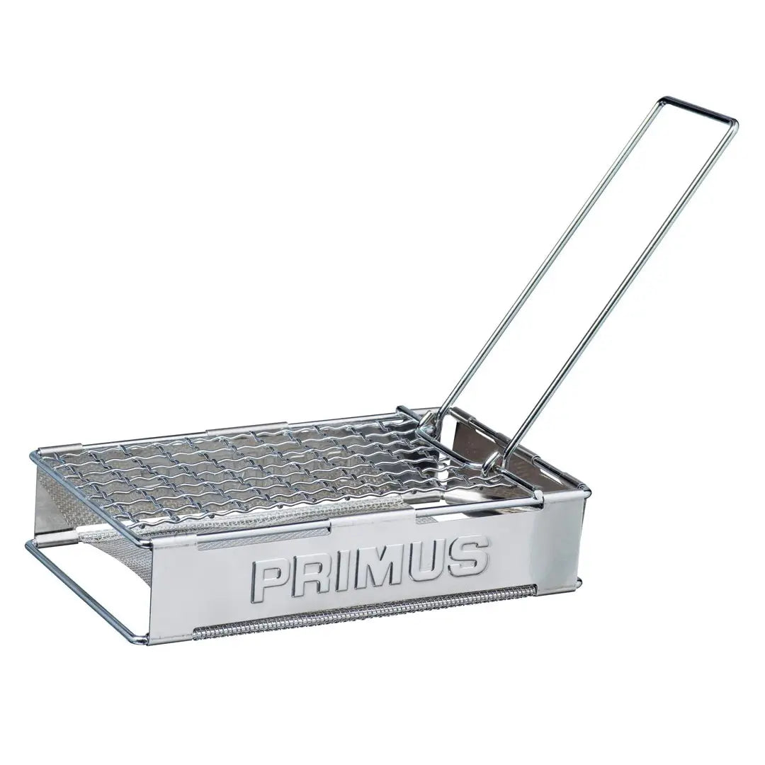 Primus toaster with the handle extended and the body expanded on a white background
