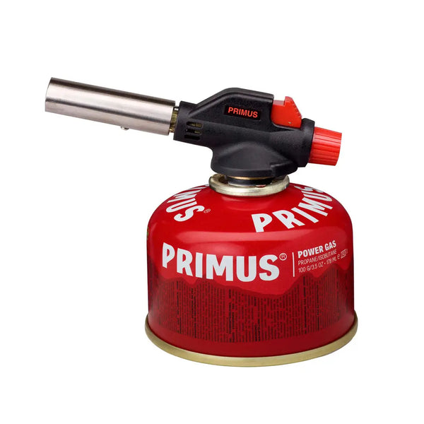 Primus Fire Starter attached to a Primus Power gas canister on a white background