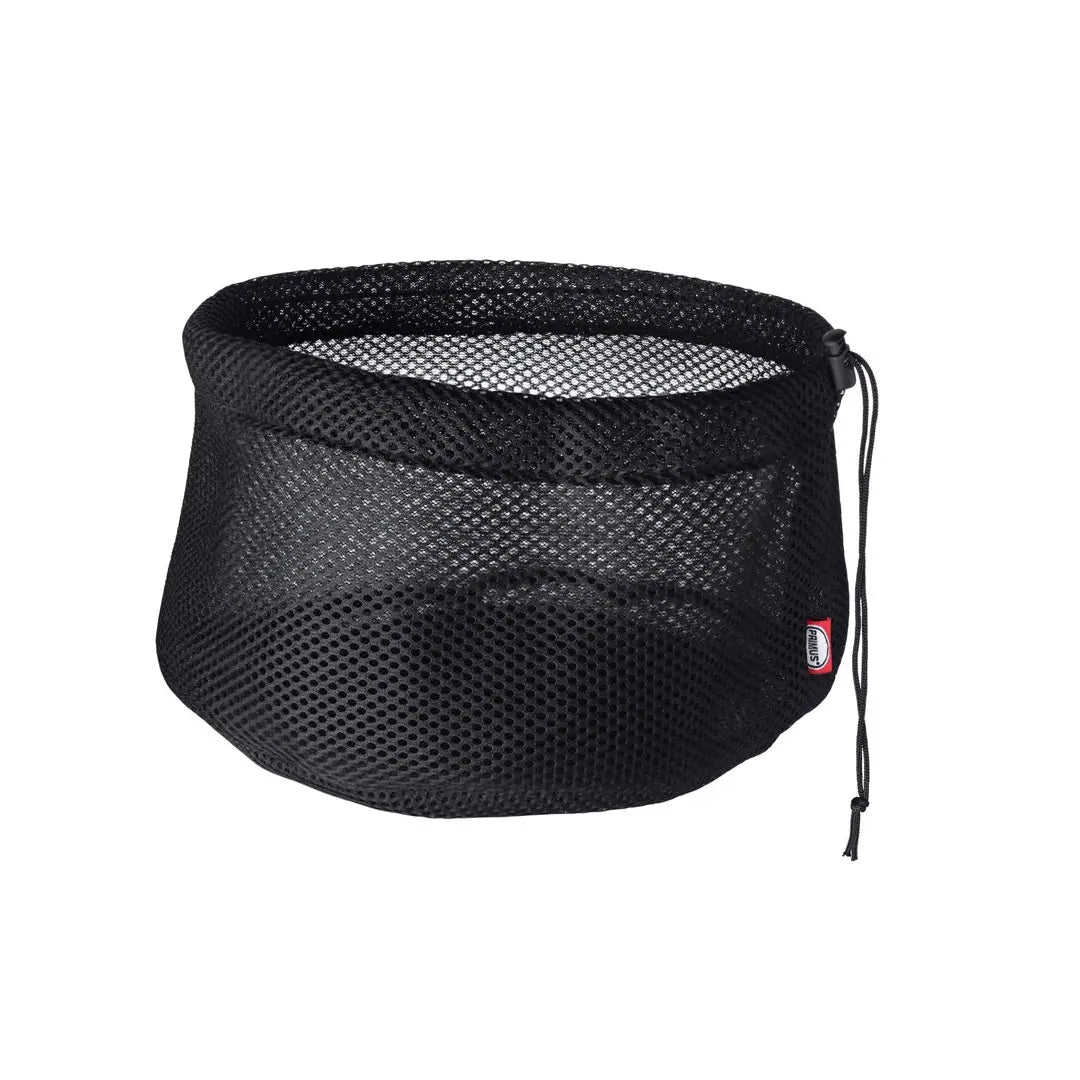 Black mesh storage bag with drawstring  for Primus Litech Kettle 1500ml on a white background