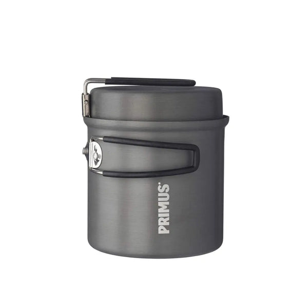 Primus Litech Trek Kettle with the handles closed on a white background