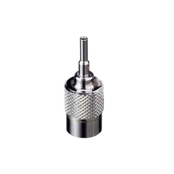 Primus stainless steel gas filling adaptor on a white background