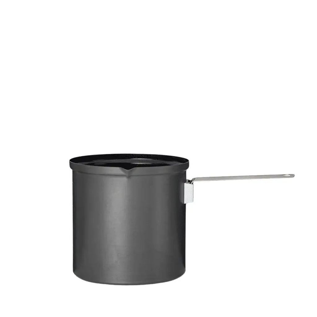 Primus 1000ml Trek Pot with the handle extended and the frying pan lid removed on a white background 