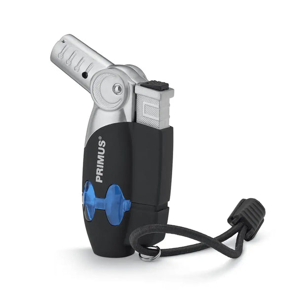 Black Primus Power lighter with a black cord on a white background