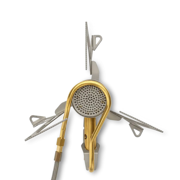 Primus Express Spider Camping Gas Stove shown from above on a white background
