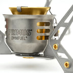 Close-up of the burner body of a Primus Omnifuel Expedition Multifuel Stove 