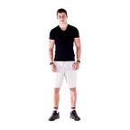 Person wearing Pyramid DEET Mosquito Repellent Wrist Bands on both their arms and ankles on a white background