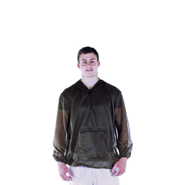 Pyramid midge jacket being worn by a man with the hood down shown from the front