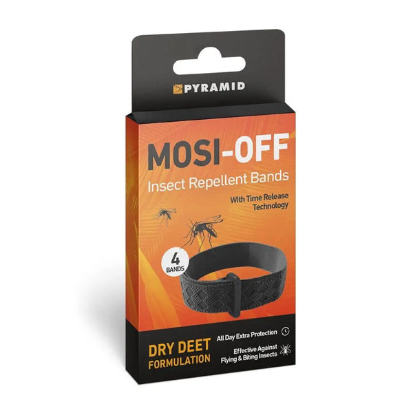 Pyramid DEET Mosquito Repellent Wrist Bands packaging on a white background