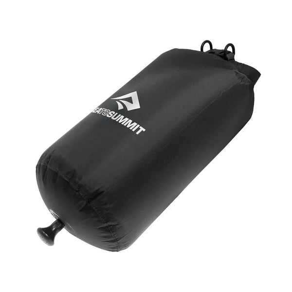 Sea To Summit Collapsible Pocket Shower shown from the side on a white background