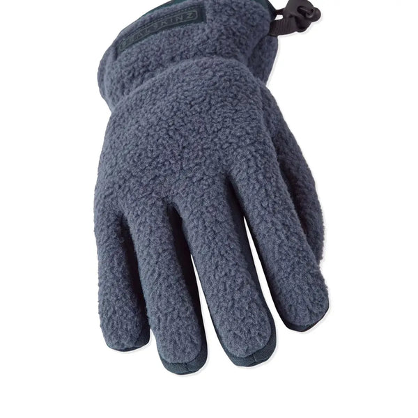 Right hand Sealskinz Hoveton Waterproof Sherpa Fleece Glove in navy colour showing the finger detail