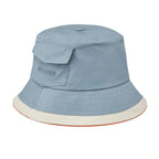Side view of Sealskinz Seething SPF 40+ waterproof lightweight bucket hat in blue colour