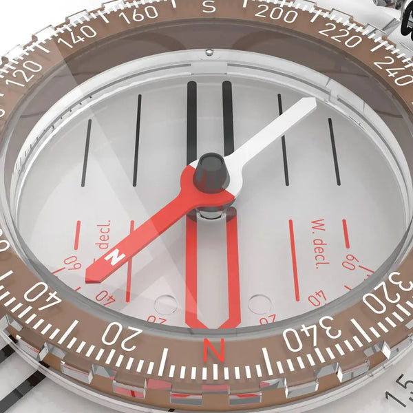 Close-up detail of the needle bezel on the Silva 3NL 360 compass