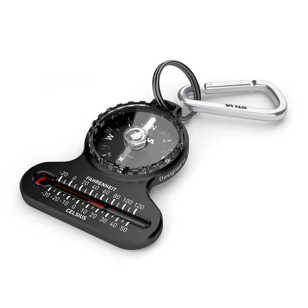 Silva pocket compass with a thermometer and a carabiner clip