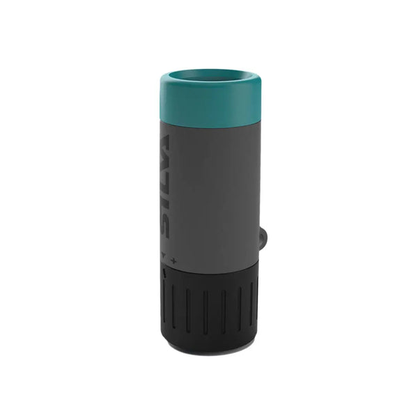 Frot view of Silva pocket monocular with 7 times magnafication showing the rubberised shell casing