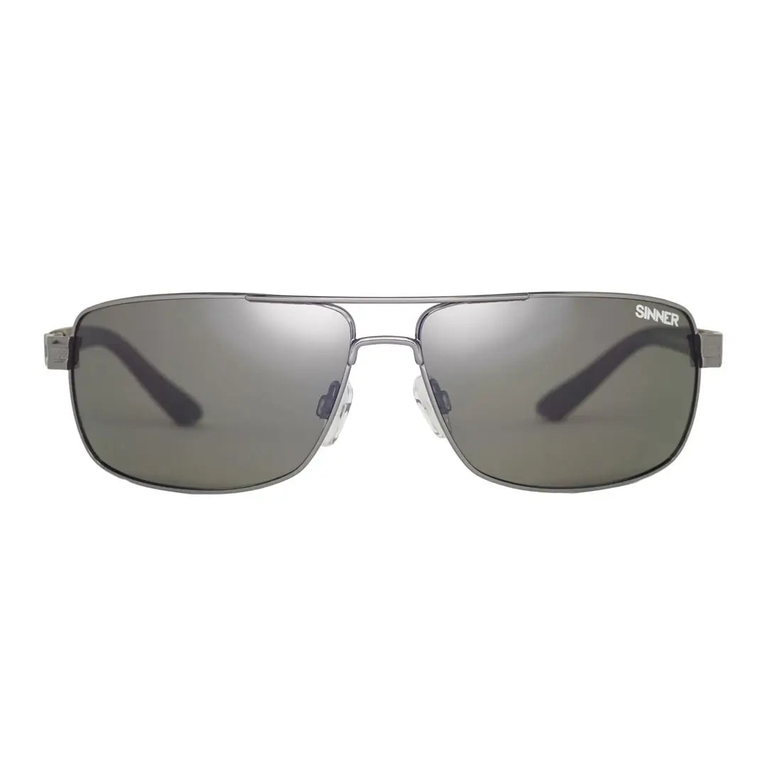 Front view of Sinner Durness wire framed polarised sunglasses 
