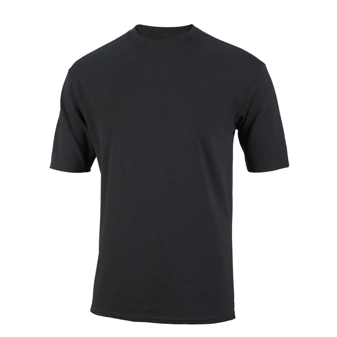 Sub Zero Cool T mens short sleeve wicking summer top in black front detail on a white background