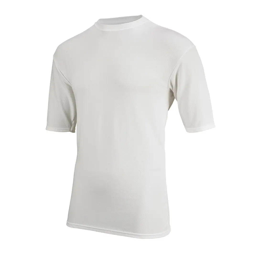 Sub Zero Cool T mens short sleeve wicking summer top in white front detail on a white background