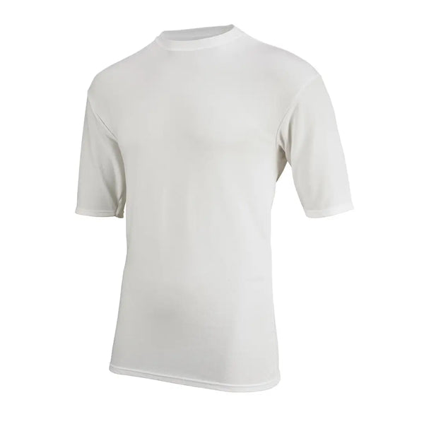 Sub Zero Cool T mens short sleeve wicking summer top in white front detail on a white background