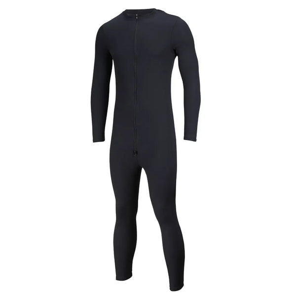 Sub Zero Cool T wicking onesie in black colour shown against a white background