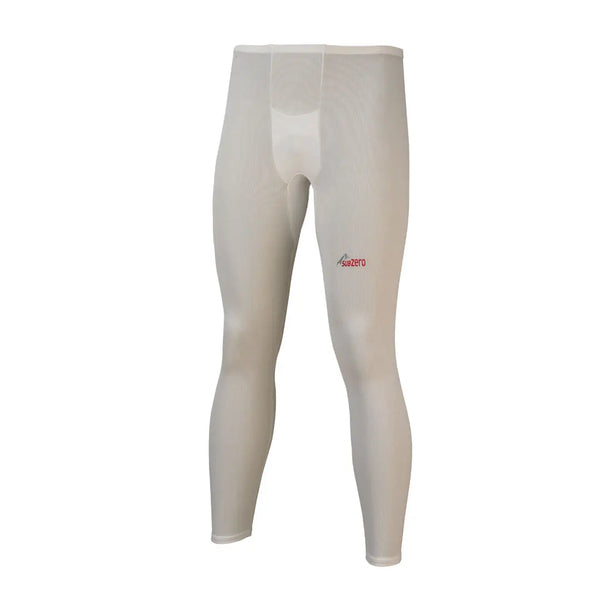 Front detail of Sub Zero mens Factor 1 base layer leggings in white