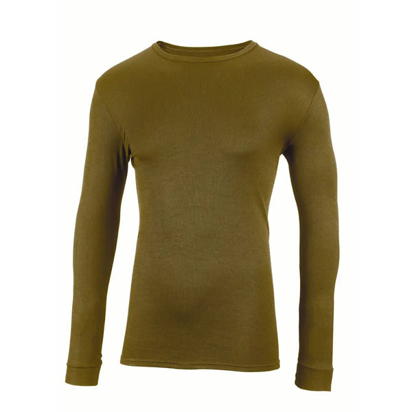 Sub Zero Factor 1 long sleeve base layer top in khaki showing the front details