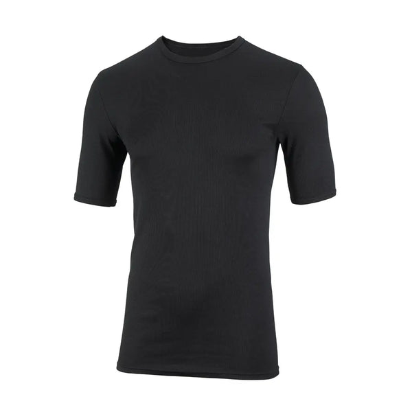 Front detail of Sub Zero Factor 1 short sleeve base layer in black