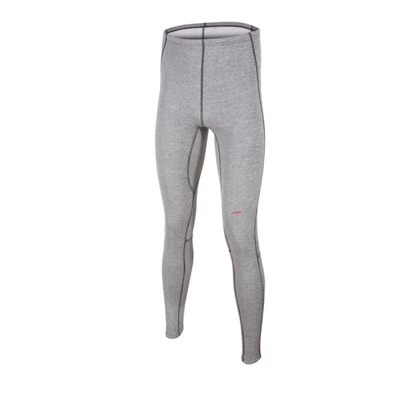 A pair of gray marl Sub Zero Factor 2 Plus women's mid layer leggings, with a high waist and leggings shape, designed for cold weather activities.