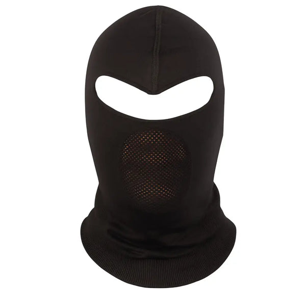 Sub Zero Factor 1 Plus balaclava in black shown from the front highlighting the mesh face design on a white background
