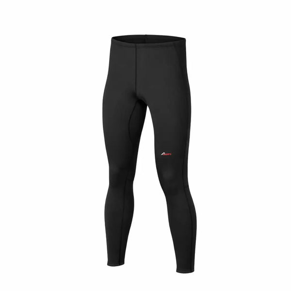Front detail of a Sub Zero Factor 2 mens thermal mid layer leggings in colour black photographed on a white background