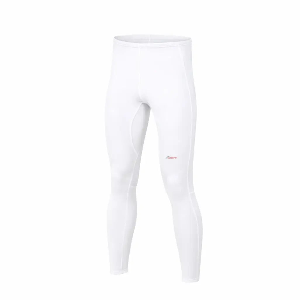 Front detail of a Sub Zero Factor 2 mens thermal mid layer leggings in colour white photographed on a white background