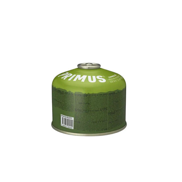 Primus Summer Gas canister in 230g showing the screw top Lindal valve