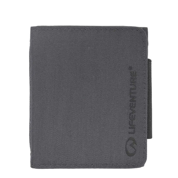 Front detail of a Lifeventure Tri-Fold RFiD Wallet in grey colour