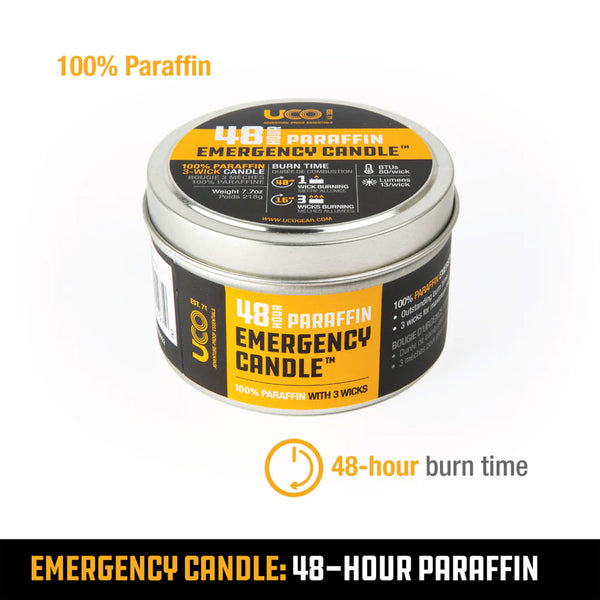 UCO 48 hour emergency candle packaging