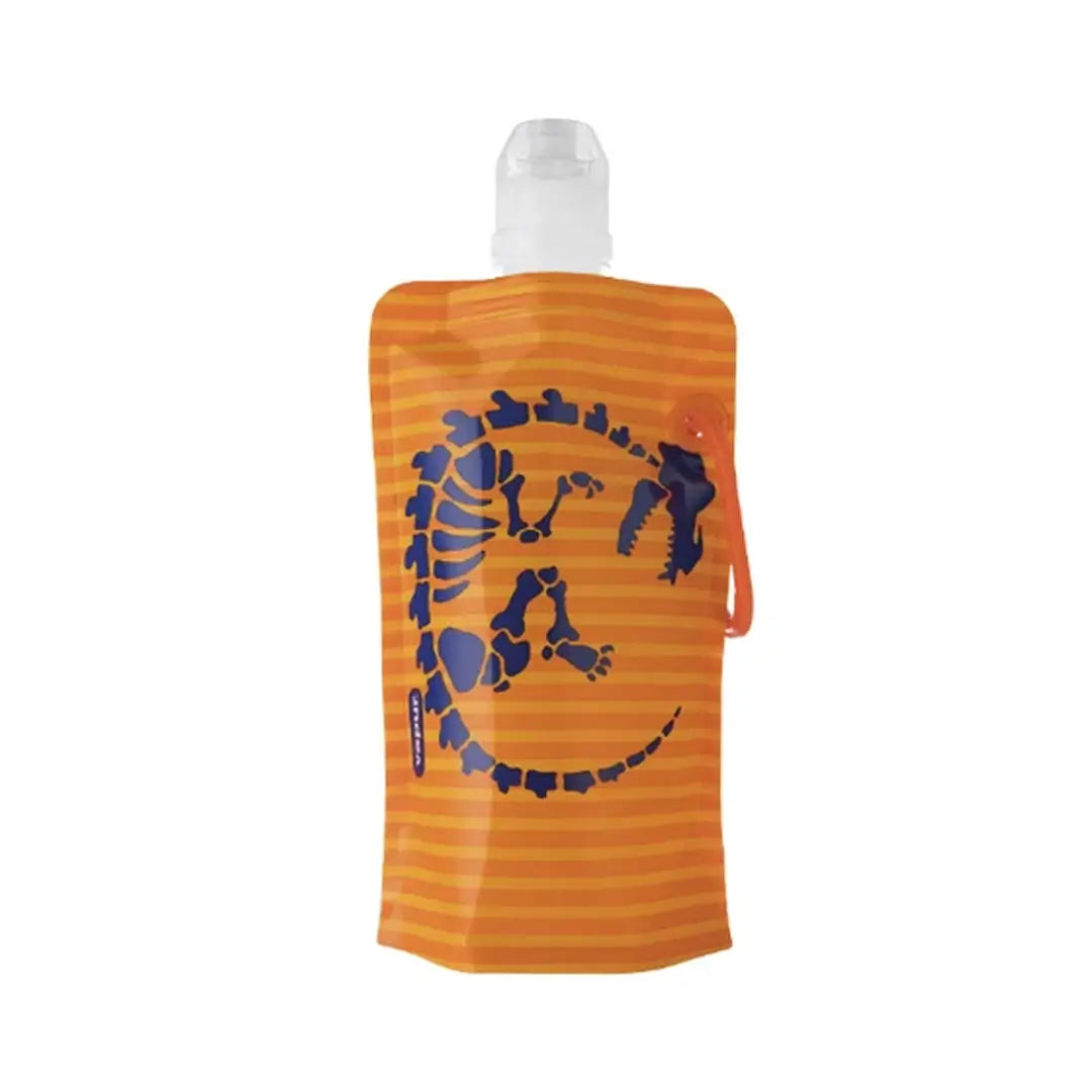 Water filled Vapur Kids Plastic Water Bottle in dinosaur design  on a white background