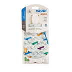 Vapur Kids Plastic Water Bottle in skateboard design packaging on a white background