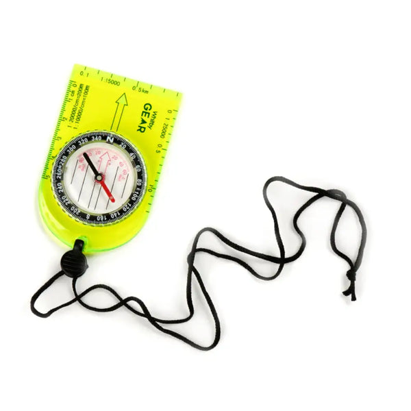 Whitby Gear Compact Compass with its adjustable lanyard on a white background