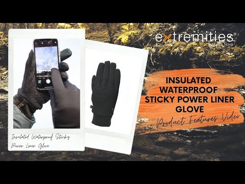 Back detail of an Extremities Waterproof Insulated Sticky Power Liner Touchscreen Glove instruction video