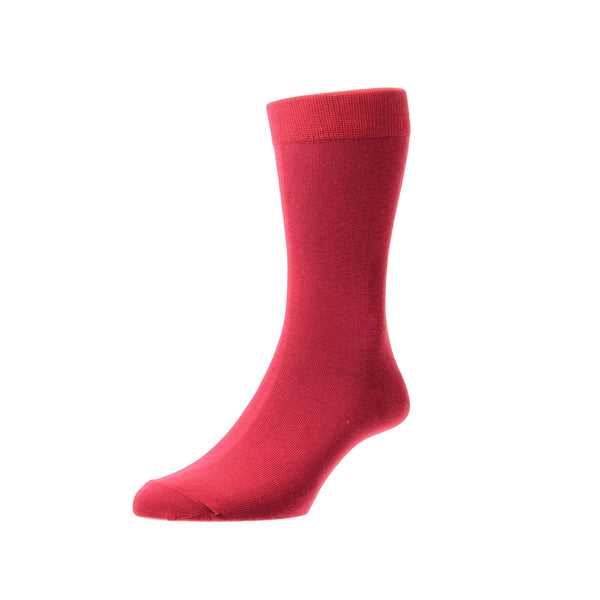 Sub Zero  bamboo liner sock in red photographed on a white background