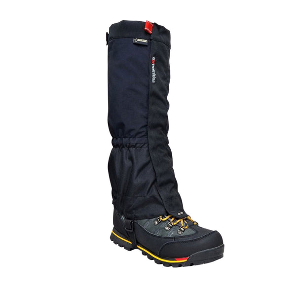 Extremities GORE-TEX Nova Gaiter strapped to a mountain boot photographed on a white background