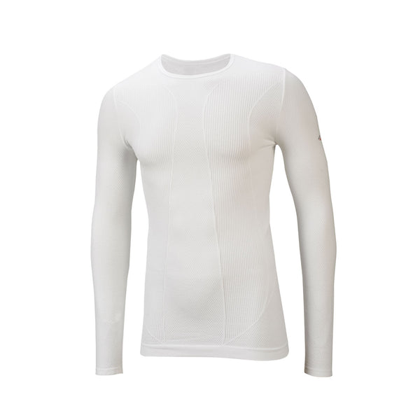 Sub Zero Childrens Factor 1 Plus thermal base layer long sleeve top in white photographed on a white background