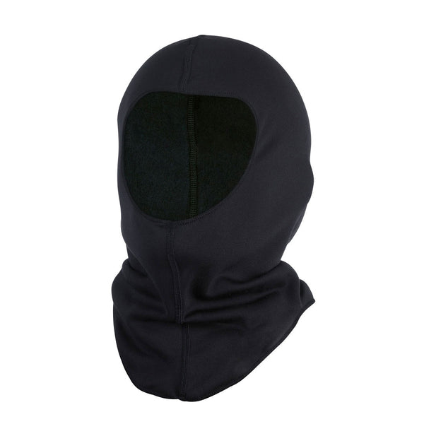 Sub Zero Factor 2 thermal mid layer balaclava in black studio photographed from the front on a white background