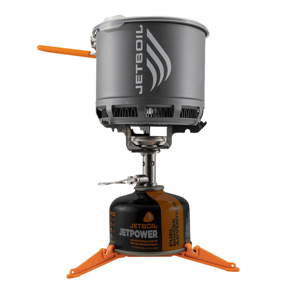 Jetboil Stash gas stove cooking system set-up
