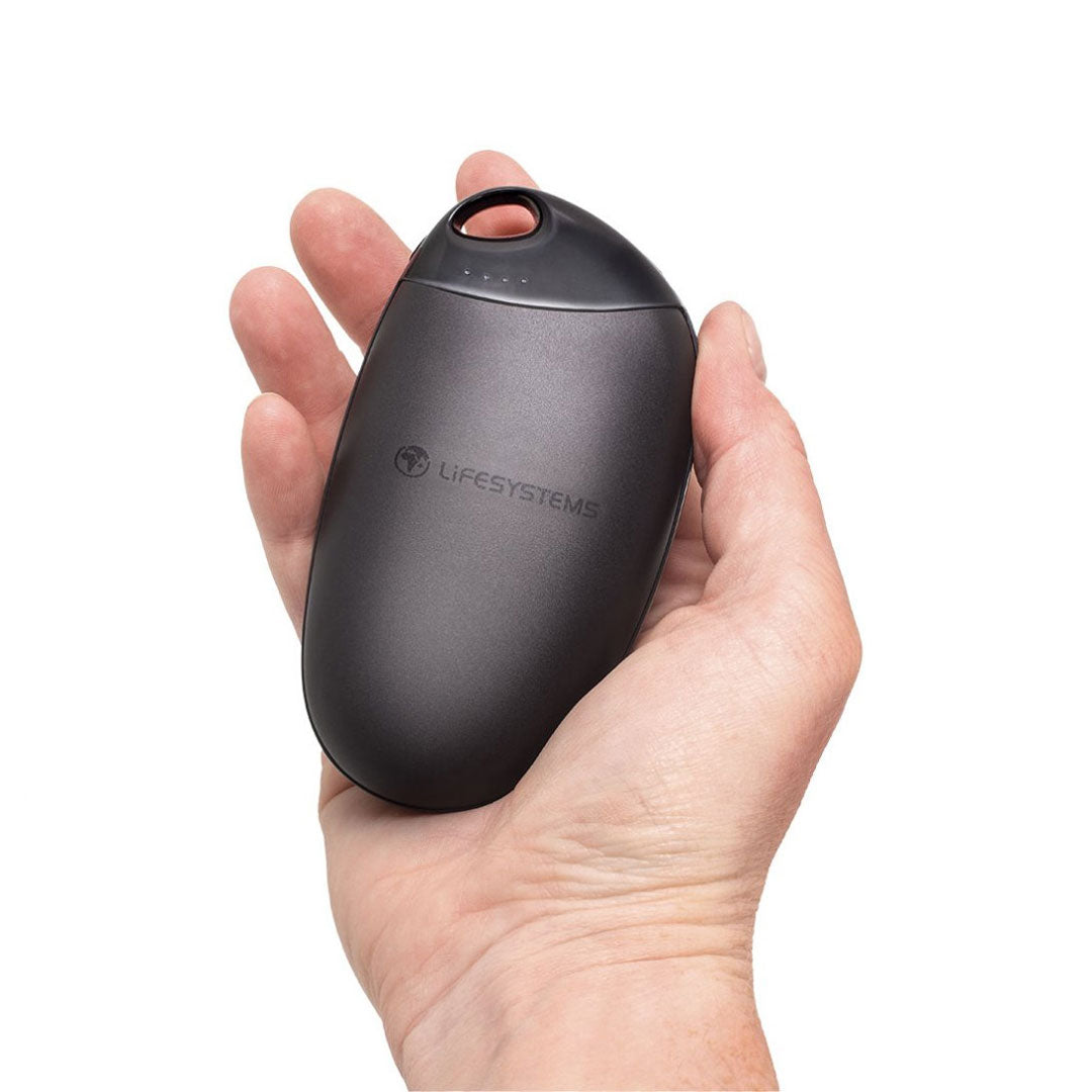 Lifesystems Oplaadbare Handwarmer Met Powerbank-functionaliteit, USB & USB C 10.000 MAh Batterij, 4 Warmte-instellingen, Tot 14 Uur Warmte, Zwart